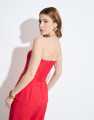Corselet Ajustado Recortes Quebec Vermelho
